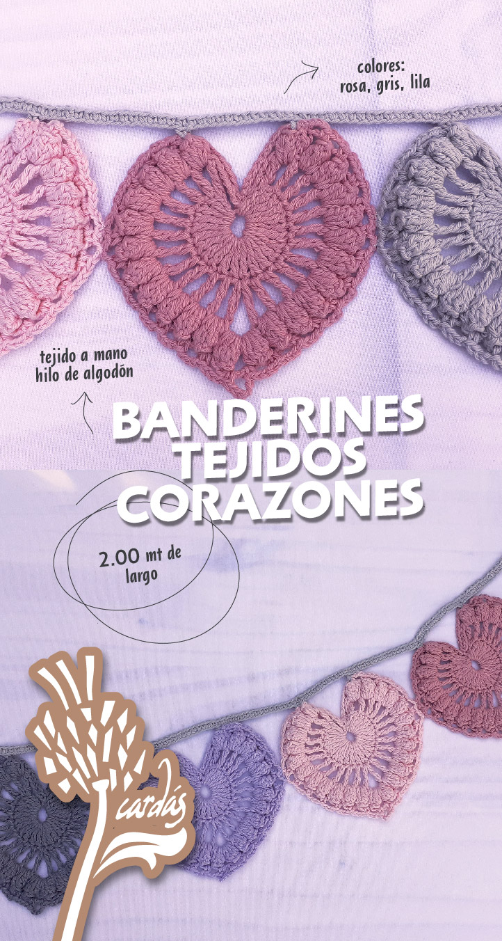 BANDERINES CROCHET (corazones)