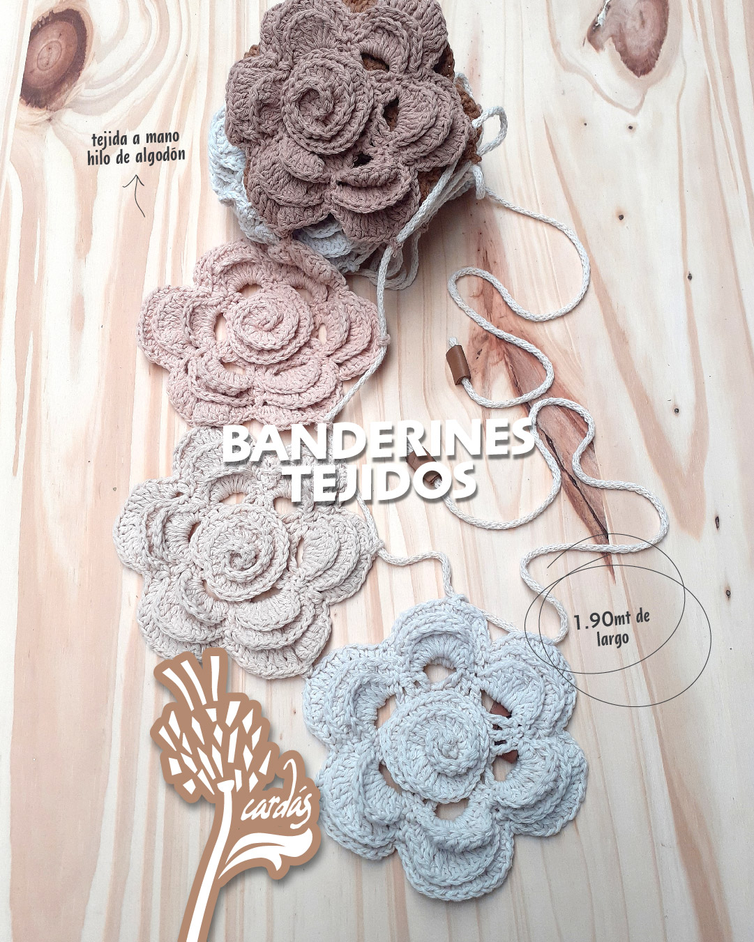 BANDERINES CROCHET (rosas)