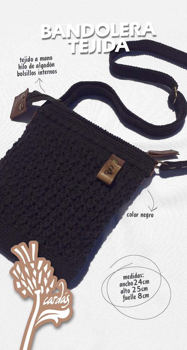 BANDOLERA TEJIDA NEGRA