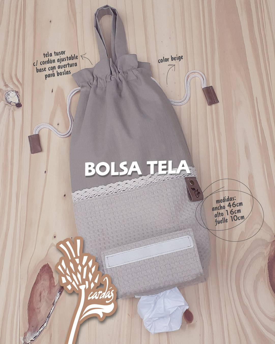 BOLSA TELA beige