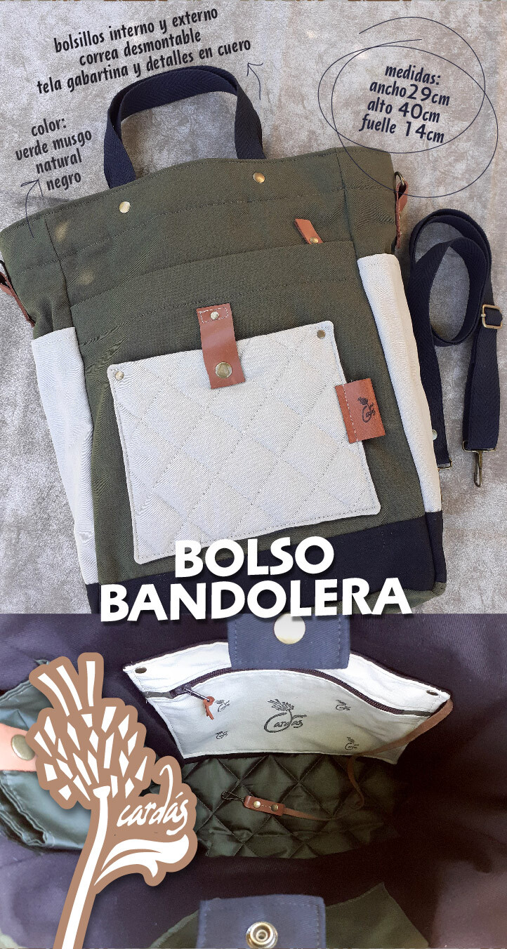 bolso bandolera natural musgo