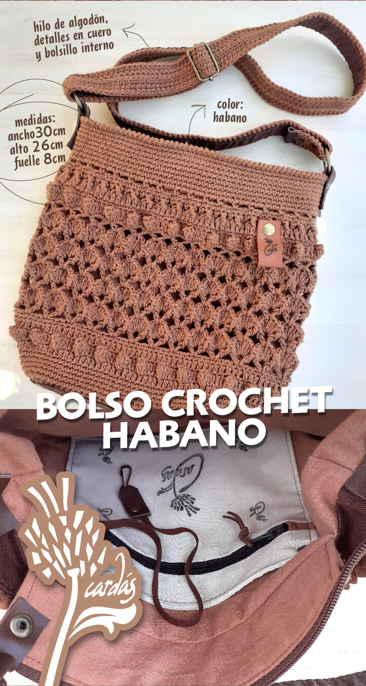 bolso crochet habano