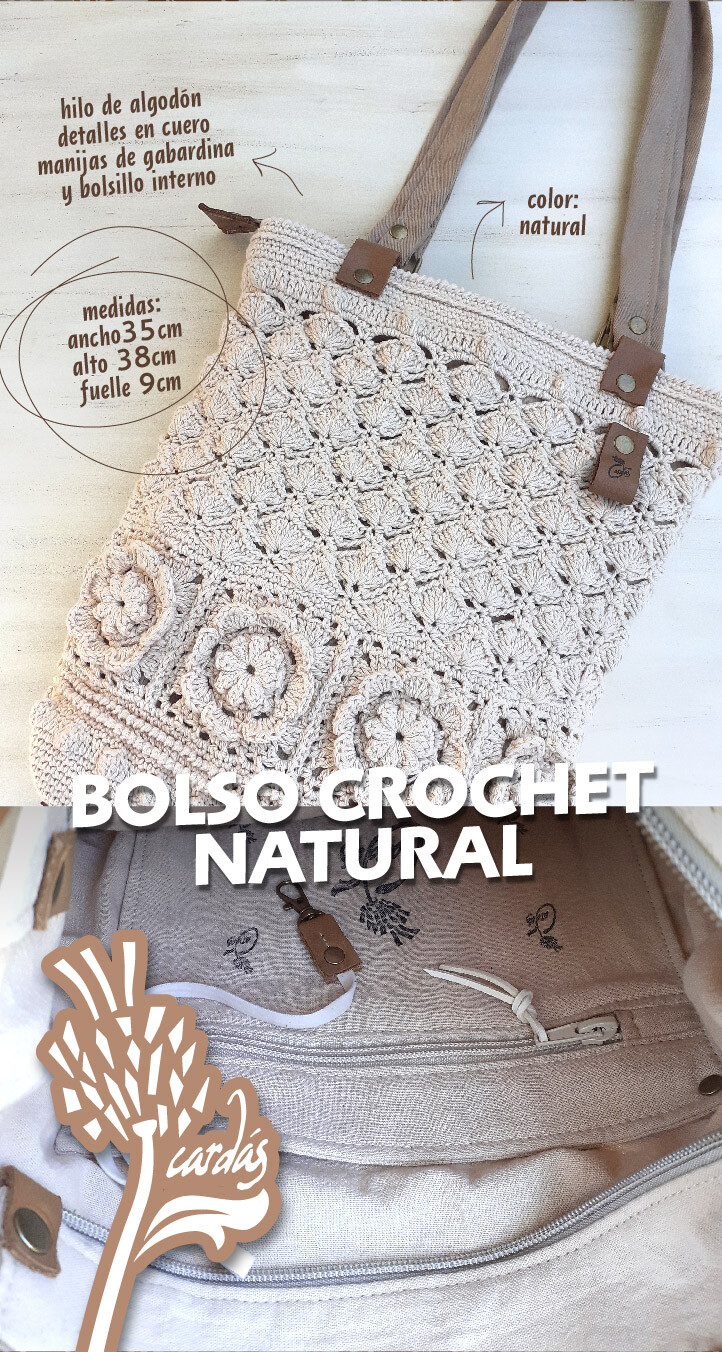 bolso crochet natural