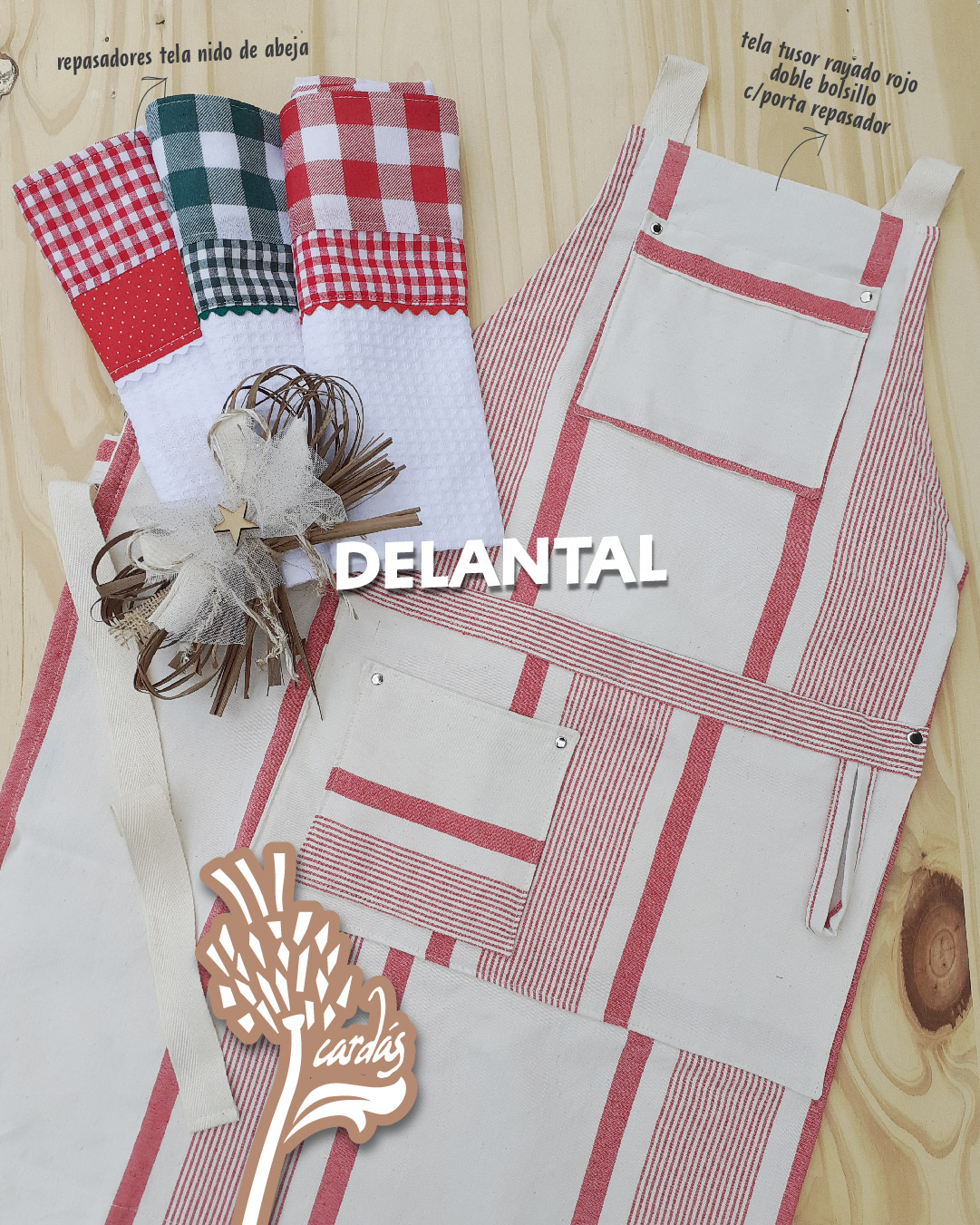 DELANTAL ROJO y REPASADORES