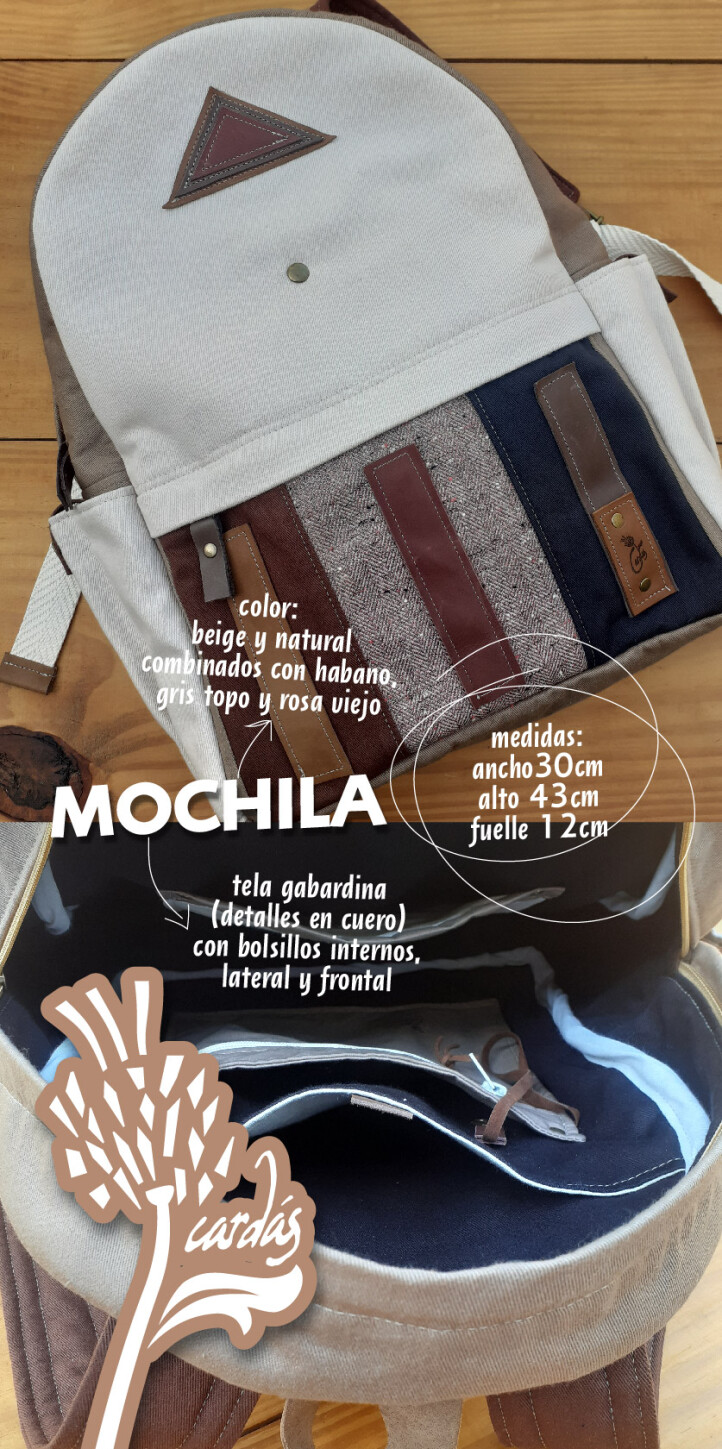 mochila natural y habano