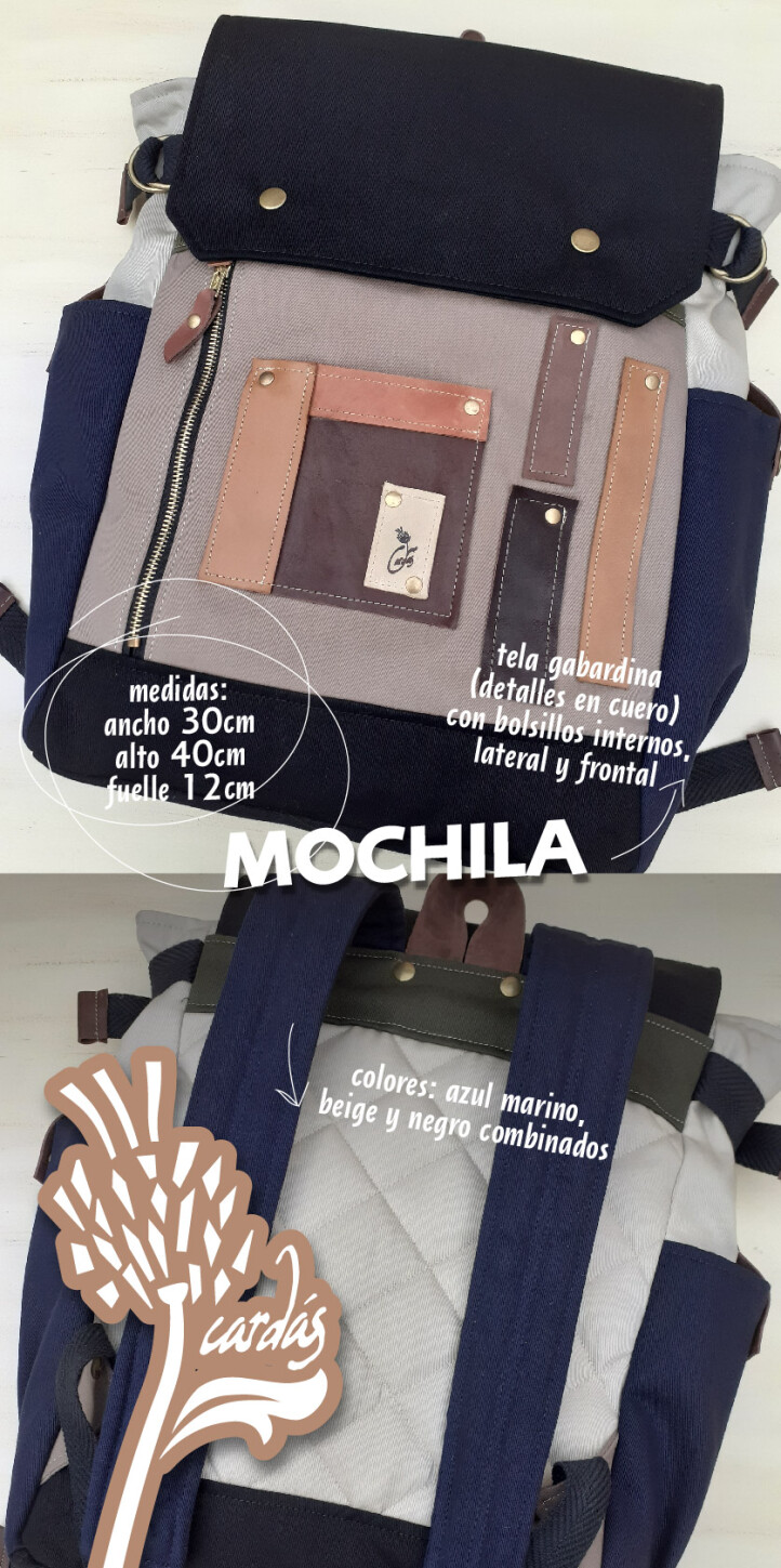 mochila azul marino