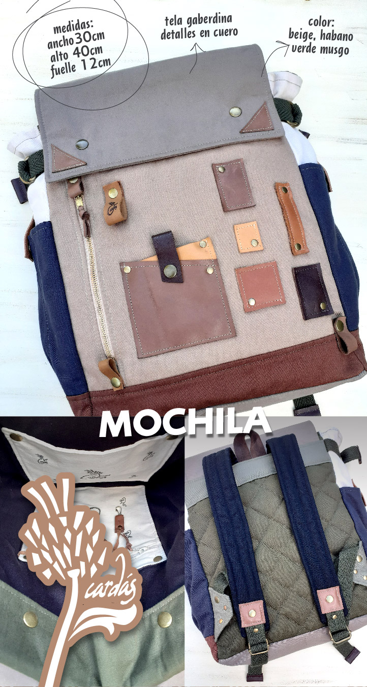 mochila beige habano