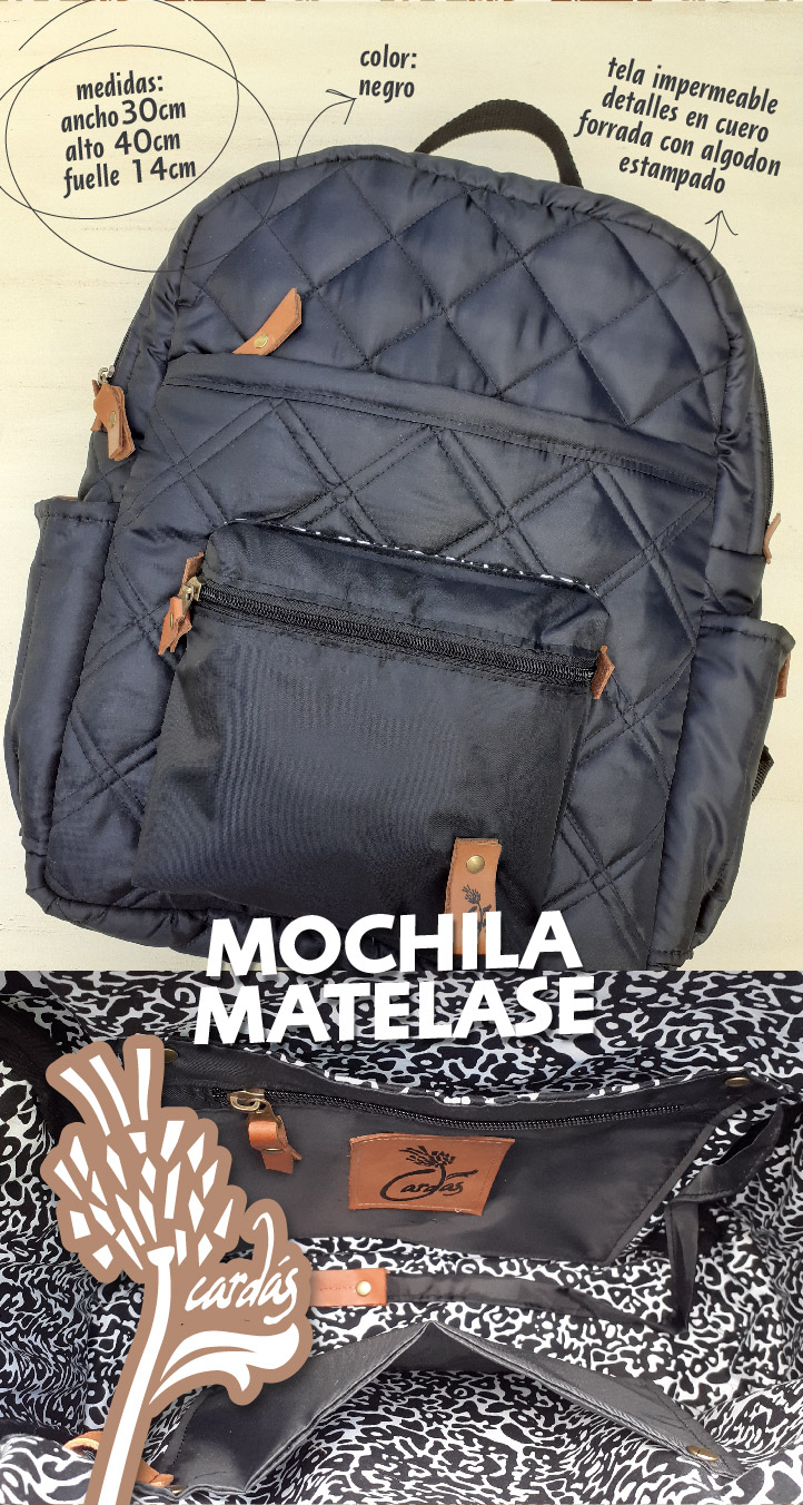 mochila matelase negra