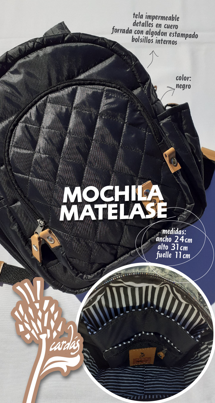 mochila matelase negra ch