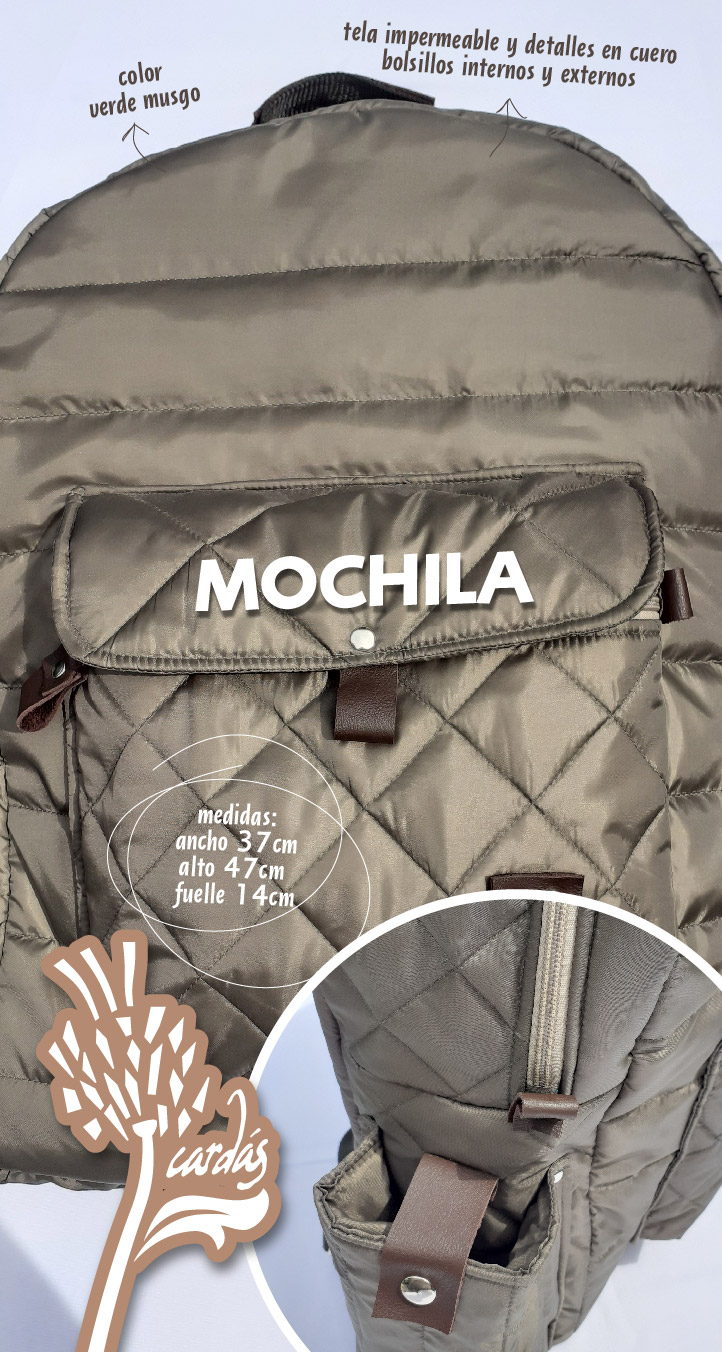 MOCHILA MATELASE VERDE MUSGO